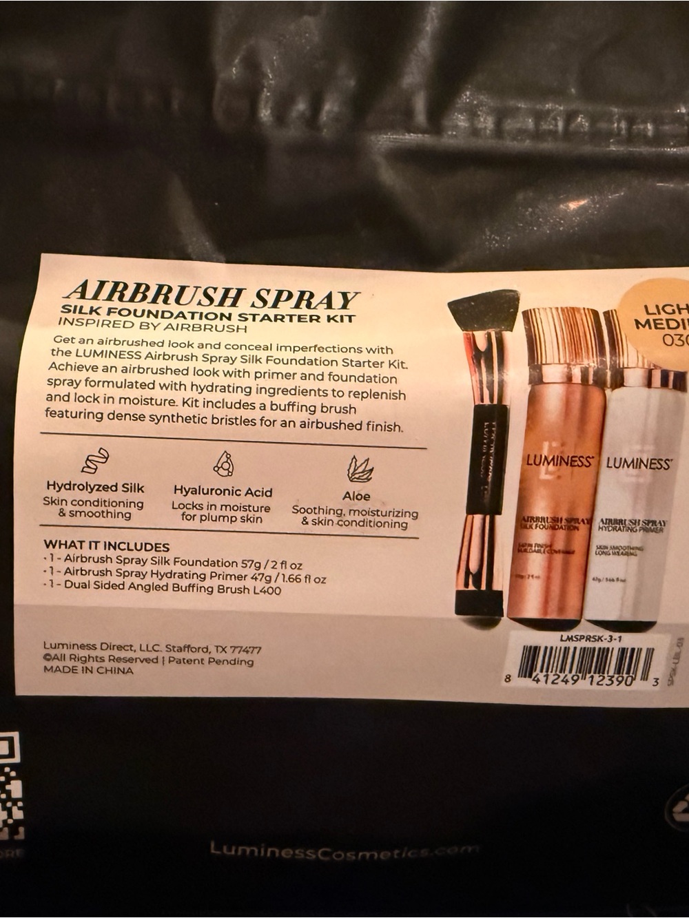 Luminess Airbrush Spray Silk Foundation Kit - Light/Medium 30, Black Brush